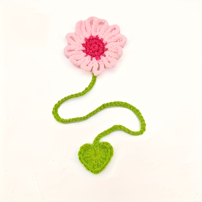 Supply For Florist - 6pcs Hand-Crocheted Daisy and Sunflower Bookmarks