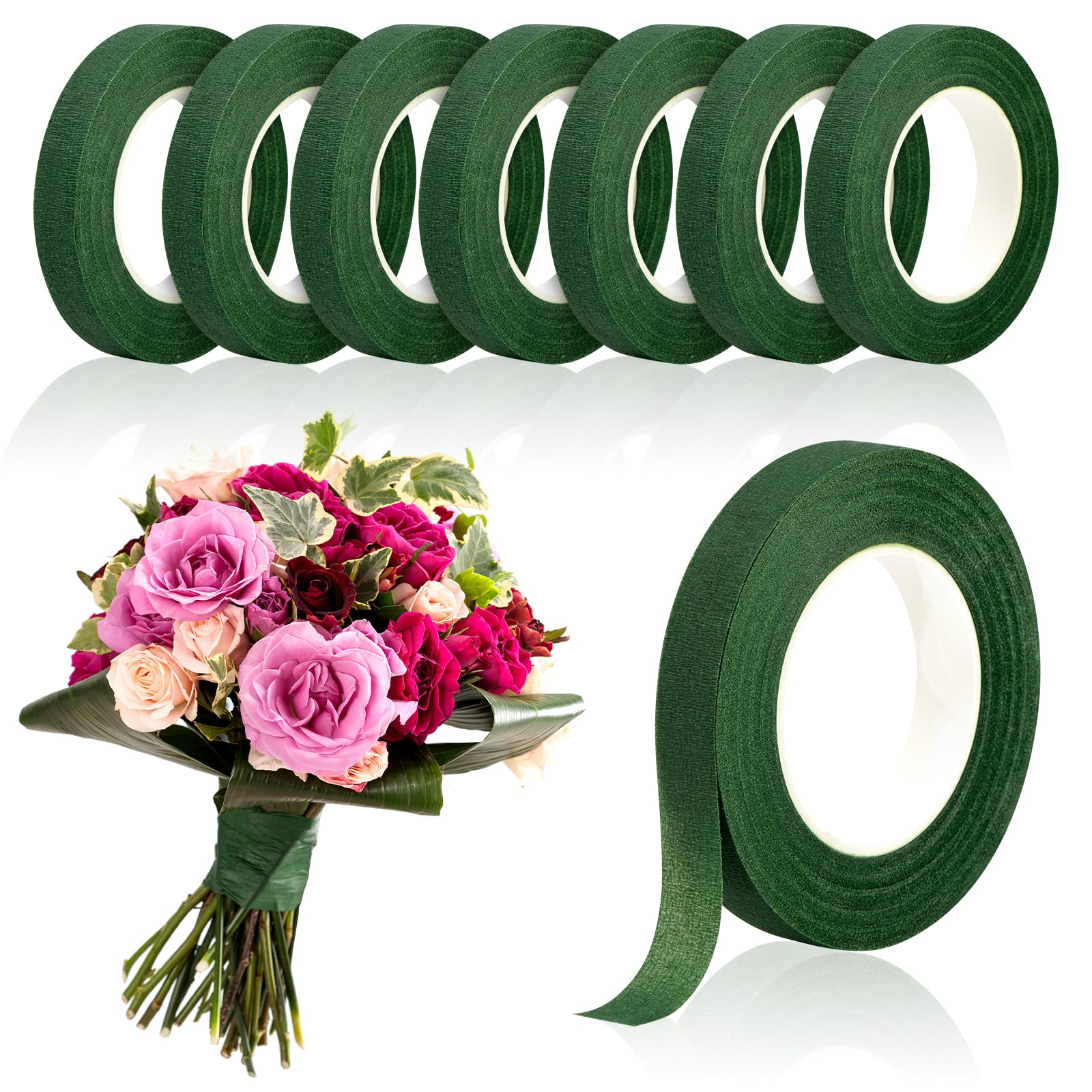 Supply For Florist - 20Yards Green Bouquet Floral Tapes Self-adhesive