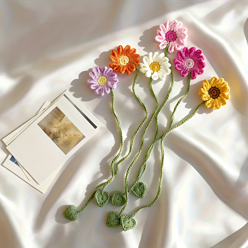 6pcs Hand-Crocheted Daisy and  - Supply For Florist review and price